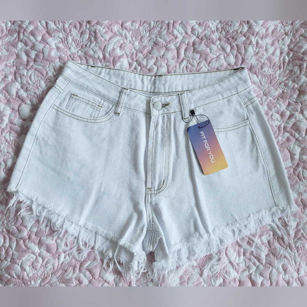 Women's White Denim Shorts